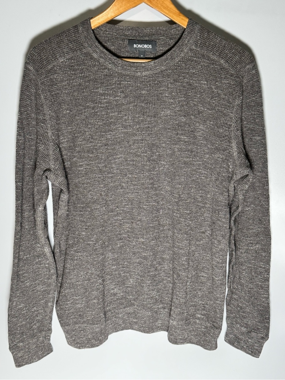 Bonobos Textured Knit Crewneck Sweater - Grey - Men’s Medium